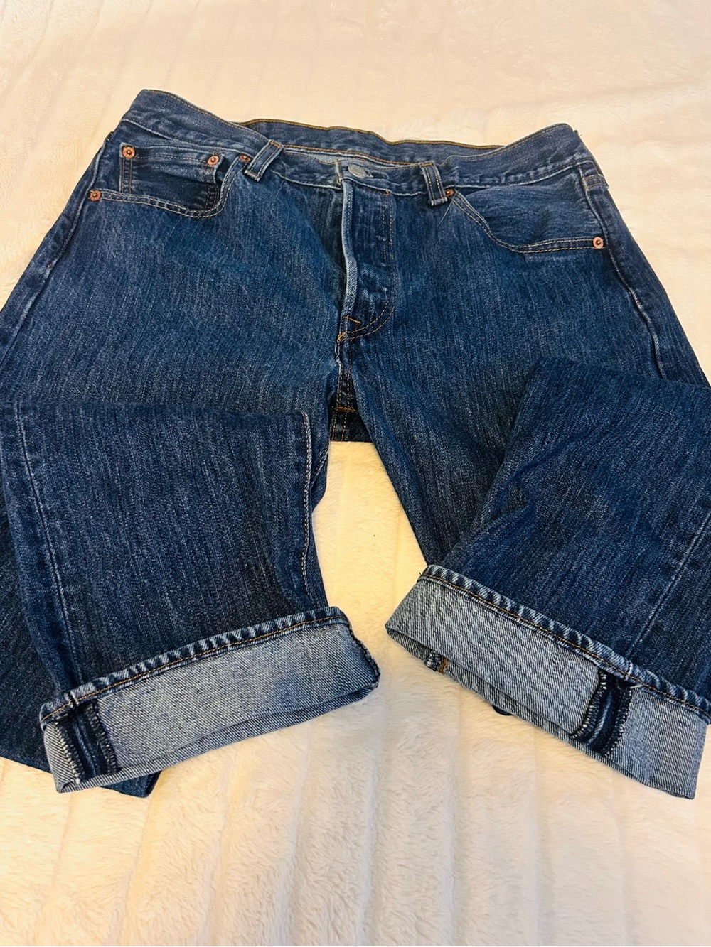 Levi's 501 Women’s Pants Selvedge Denim Original Button Fly 32 x 34